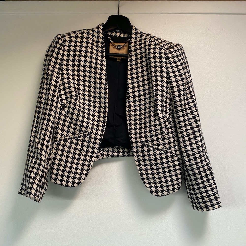 Ted Baker houndstooth crop suit jacket